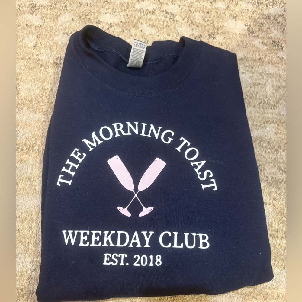 The Morning Toast Merch Navy Blue Graphic Sweatshirt